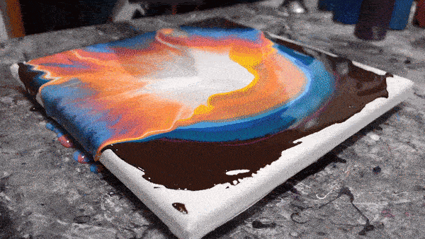 fluid art painting process